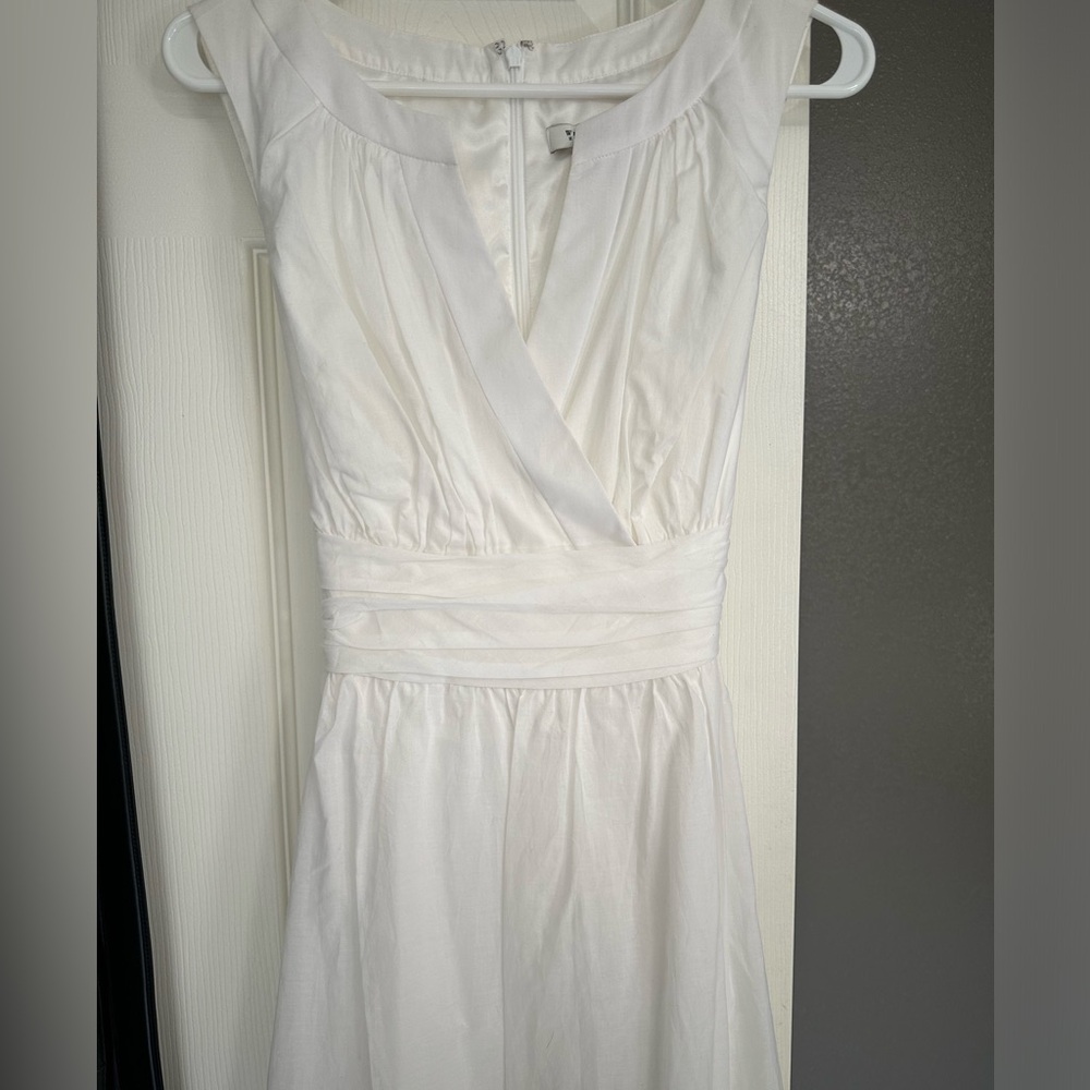 White House Black Market Dress with Waist Bow Sleeveless Zip Back